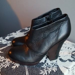 Matiko Black Pebbled Leather Ankle Booties